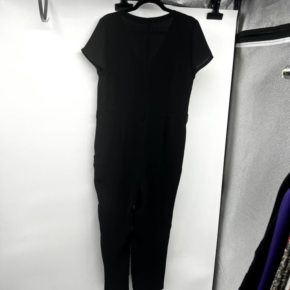 J. Crew Mercantile Jumpsuit 4 V-Neck Short Sleeve Button Front Pocket Black NWT - Picture 9 of 9